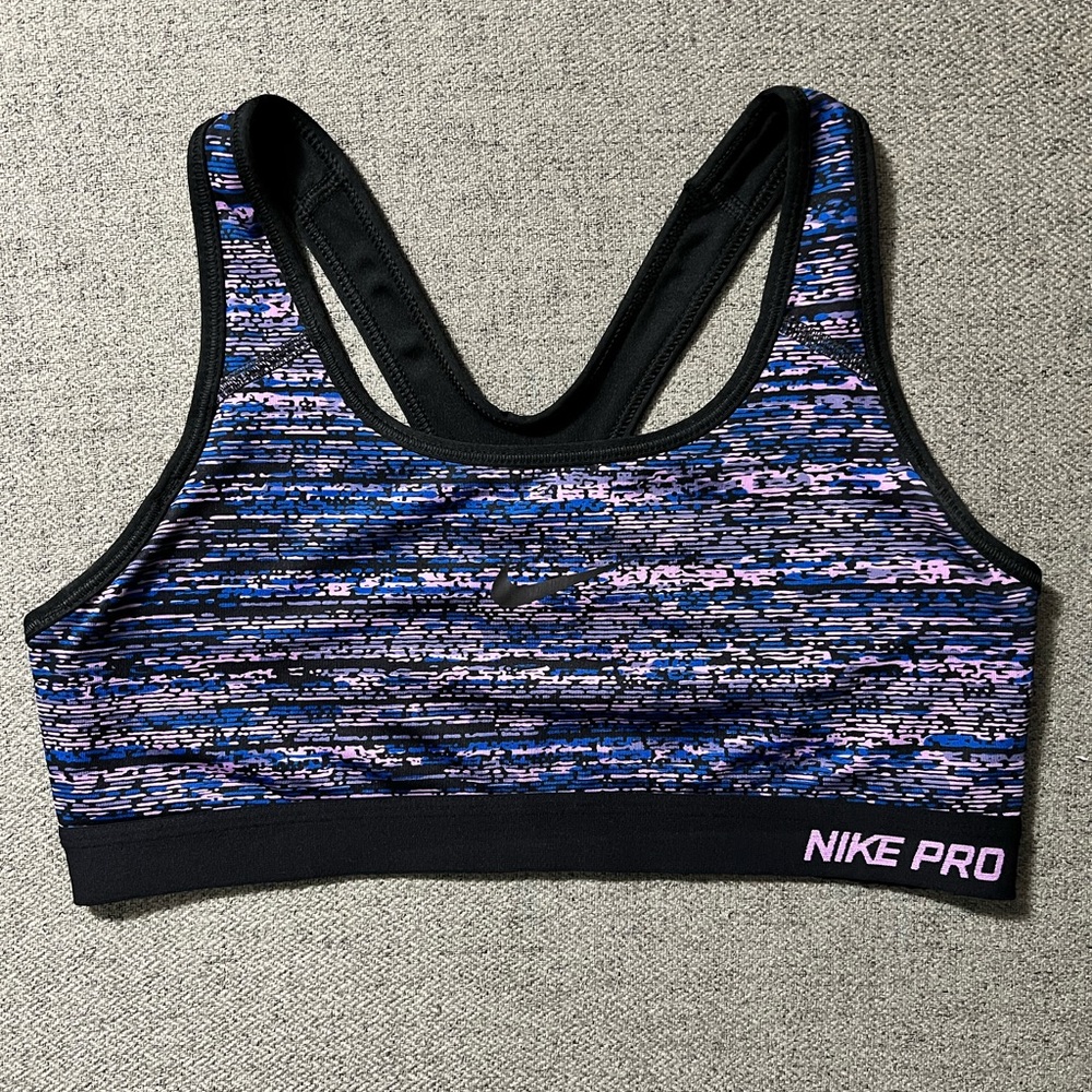 Nike Pro Blue and Pink Sports Bra